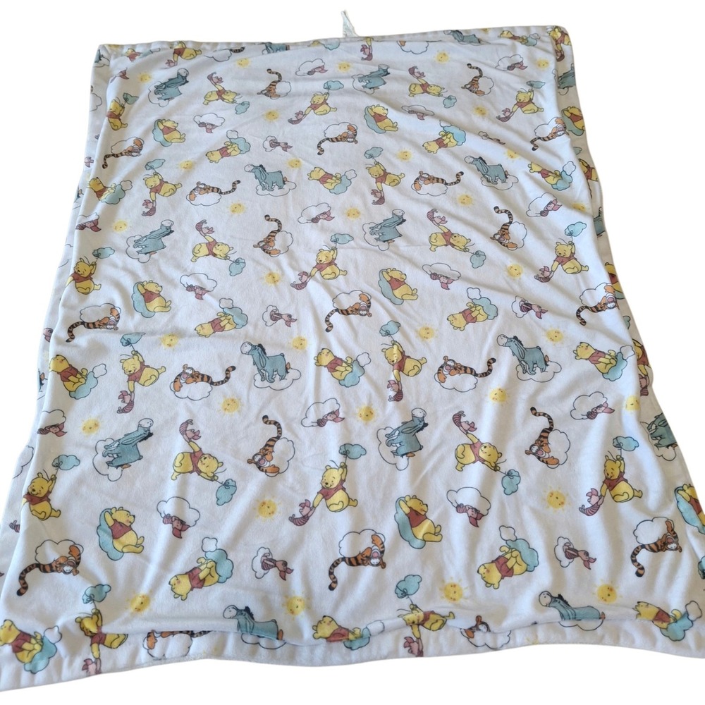 Disney Baby Winnie the Pooh Fleece Blanket White Multicolor Polyester 28x36 in